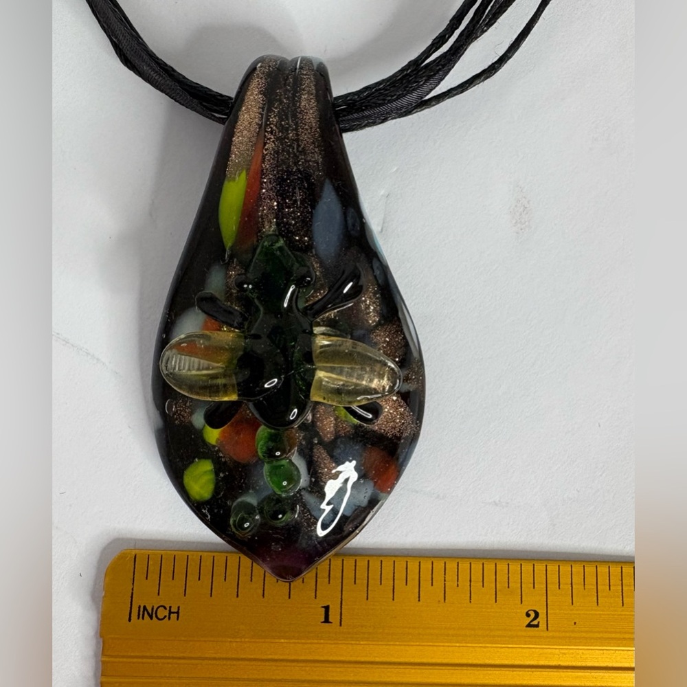 Multicolor Glass Pendant Necklace NWOT